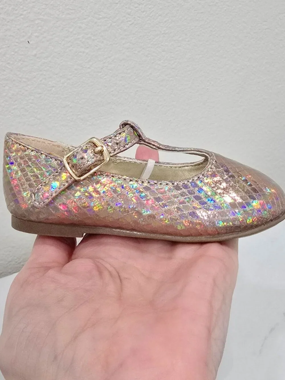 The Children’s Place ✦ Rose Gold Glitter Shoes ✦ Iridescent Buckle Closure 4 NWT